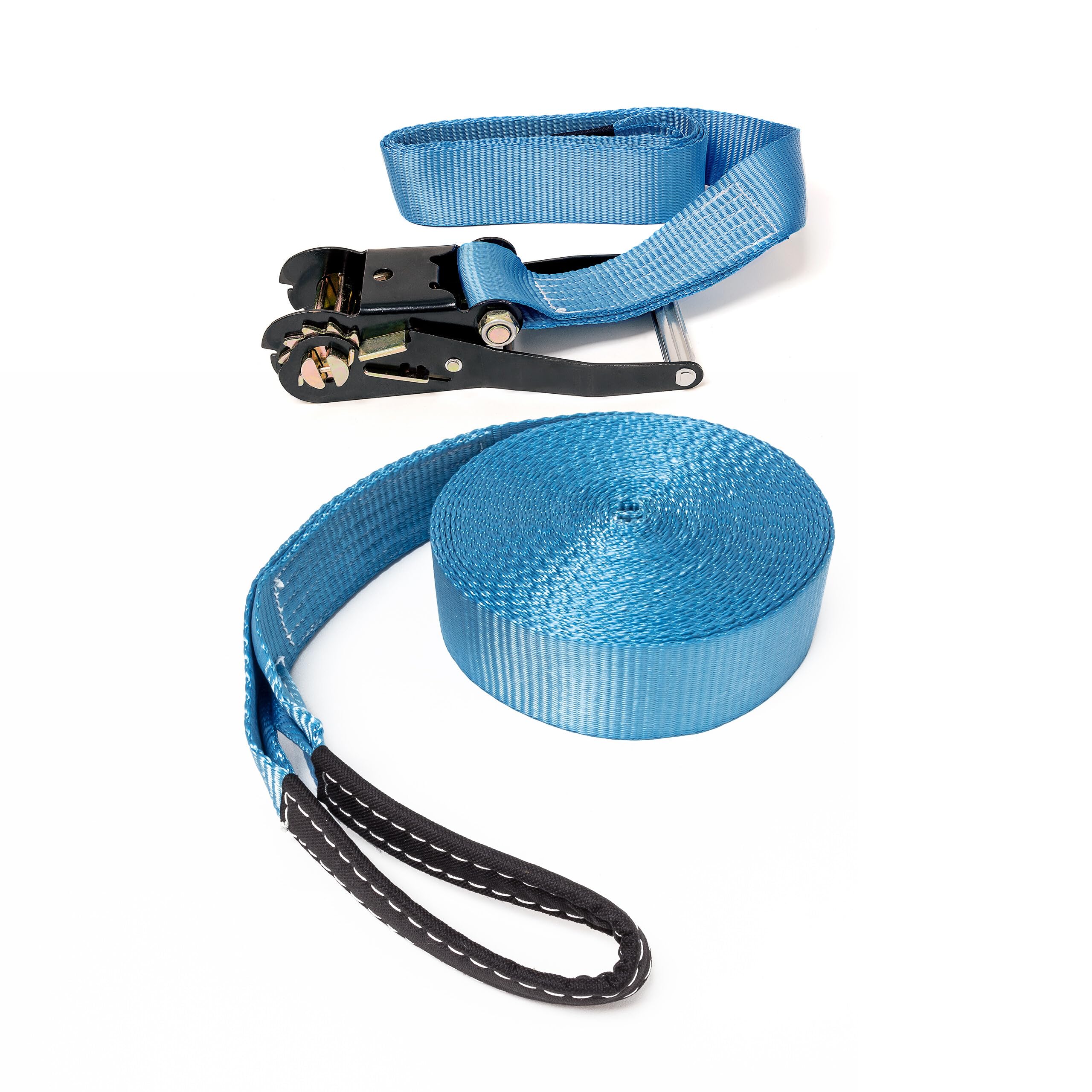 Relaxdays Slackline 15M With Tree Protection And Ratchet With Bag Slacklining Ideal For Beginners, Blue