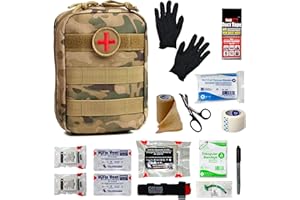 HMZ MEDICAL IFAK (Individual First Aid Kit) Trauma Kit with CAT Tourniquet — Medical Pouch for Tactical, Outdoor, Hiking, Military — Backpacking Emergency Medical Kit for Bleeding Control (Multicam)