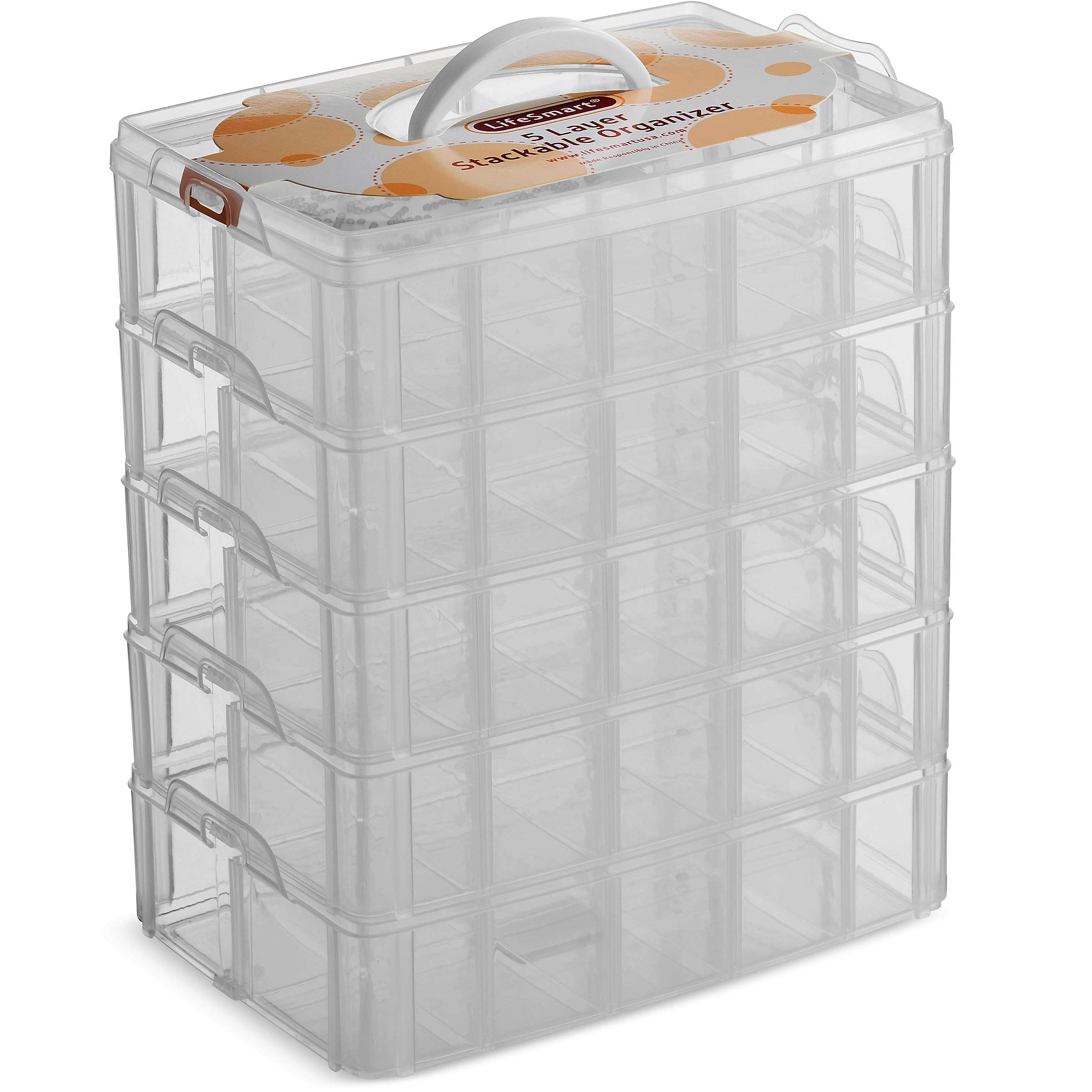 LifeSmart USA Stackable Storage Container Clear 50 Adjustable
