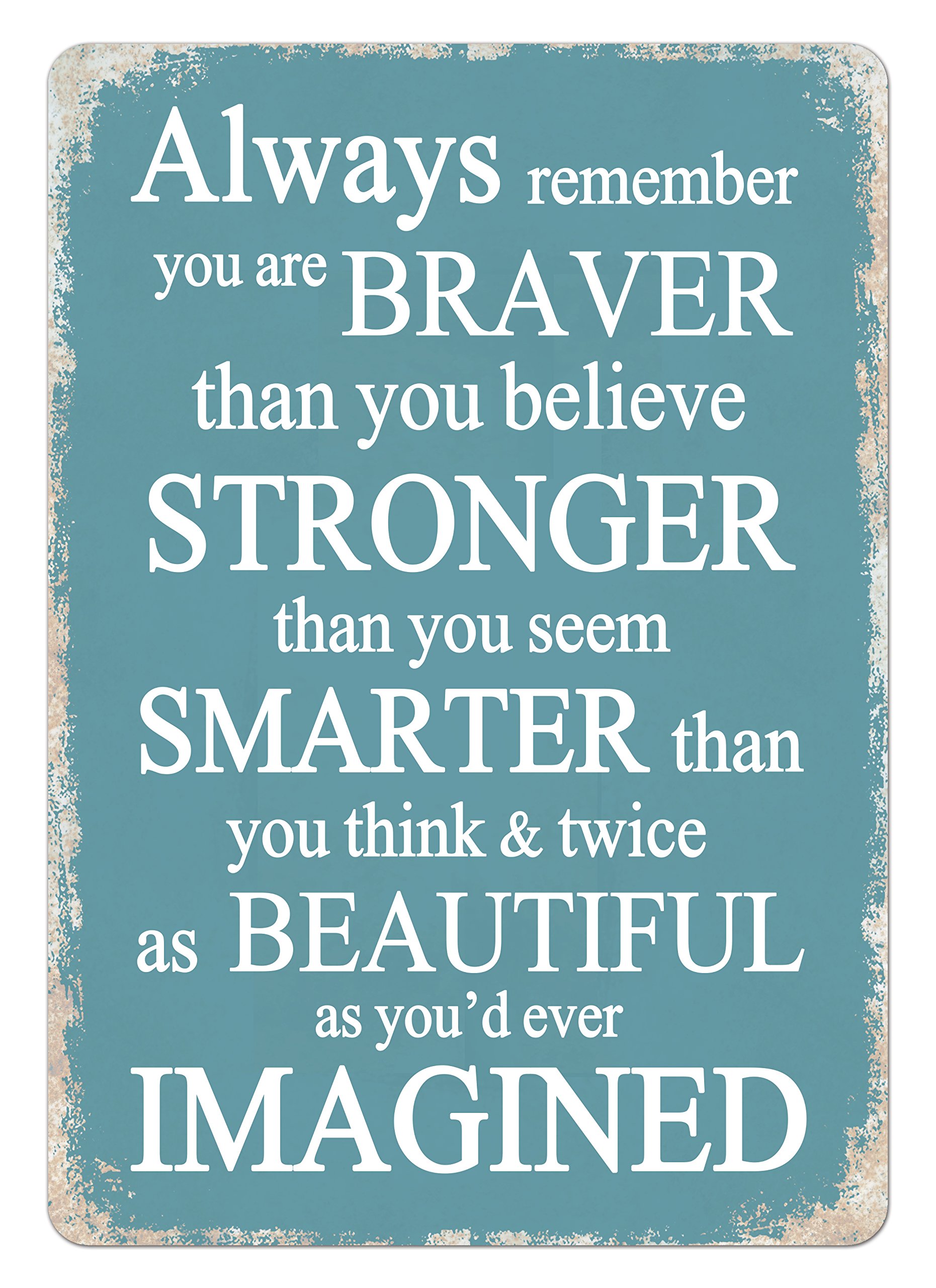 Cirrus Braver Than You Believe Metal Wall Plaque Inspirational Blue,0040