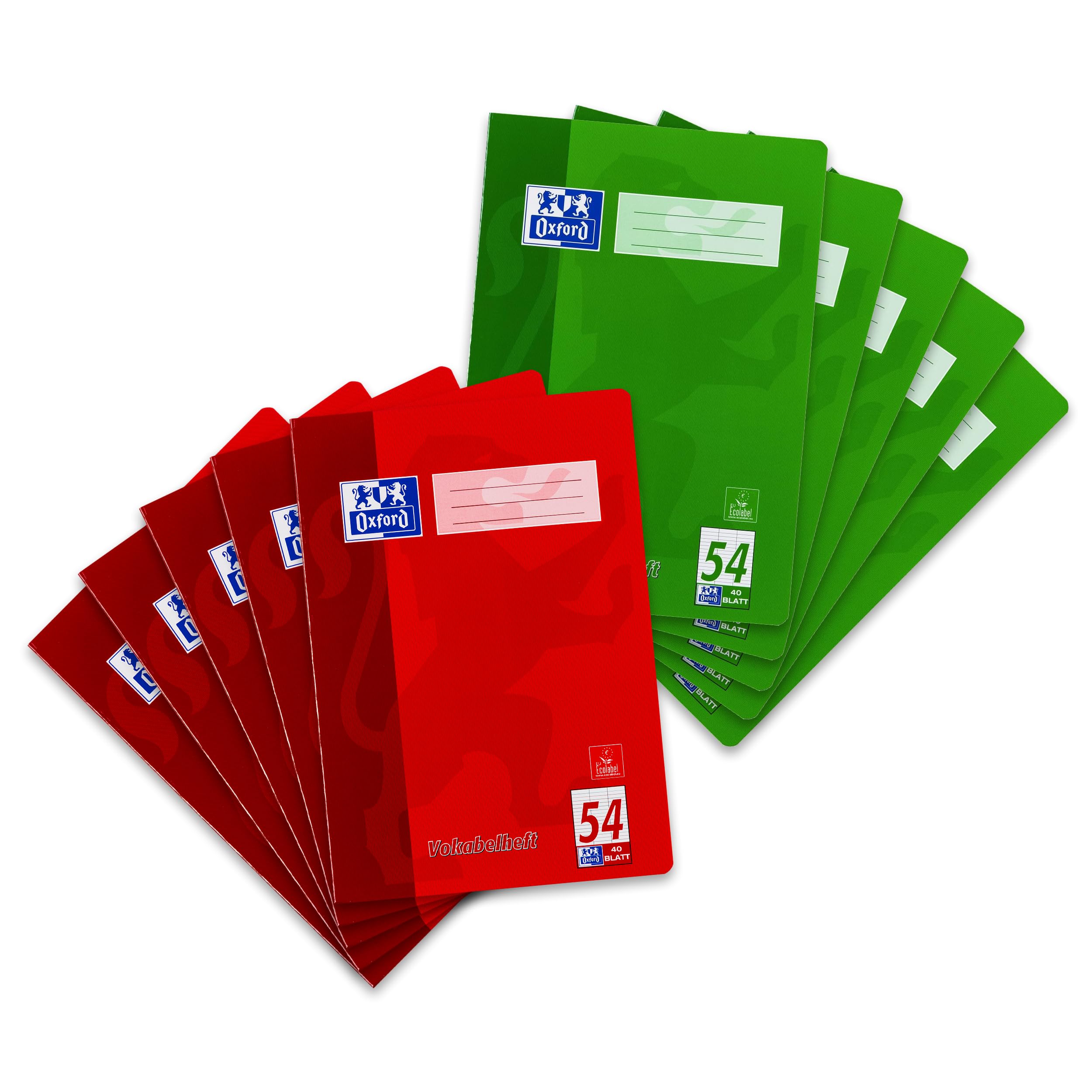 Oxford Vocabulary Book A4 Line 54 (3 Columns) 40 Sheets Red and Green (Pack of 10) — image 1