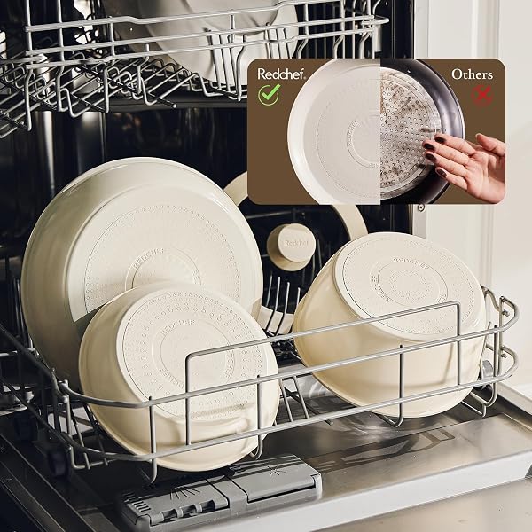 REDCHEF TRULY NON TOXIC POTS AND PANS SET NON STICK, UPGRADED CERAMIC PAN AND POT SET, PFAS PTFE PFOA PFOS FREE, KITCHEN COOKWARE SET WITH DETACHABLE HANDLE, RV CAMPING WITH FRYING PANS SET