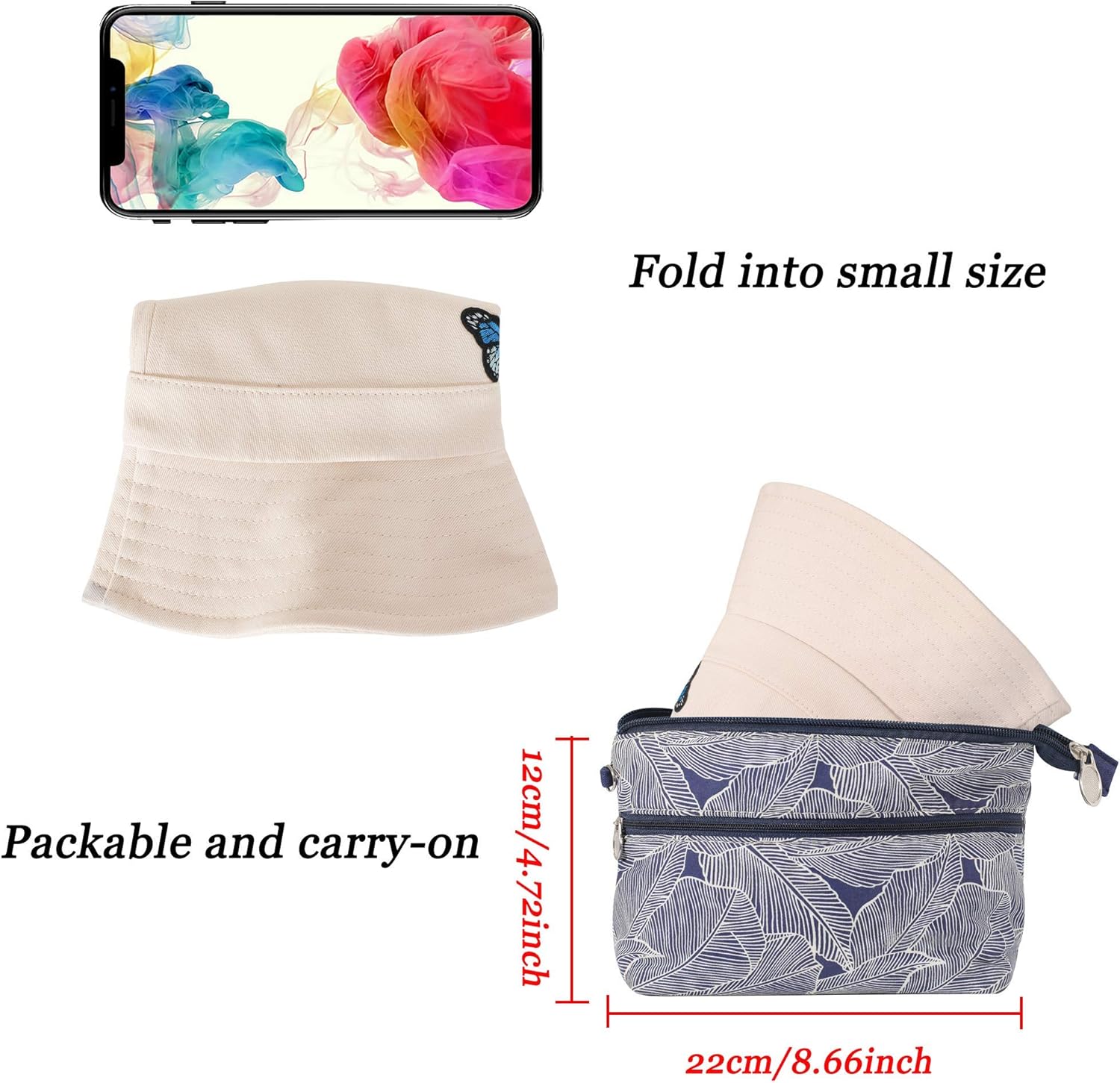 ZLYC Unisex Fashion Embroidered Bucket Hat Summer Fisherman Cap for Men Women Teens (Butterfly Beige) at  Women’s Clothing store