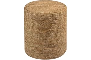 Wimarsbon Natural Seagrass Foot Stool, Hand Weaving Round Ottoman, for Living Room, Outdoor Seat (Natural)