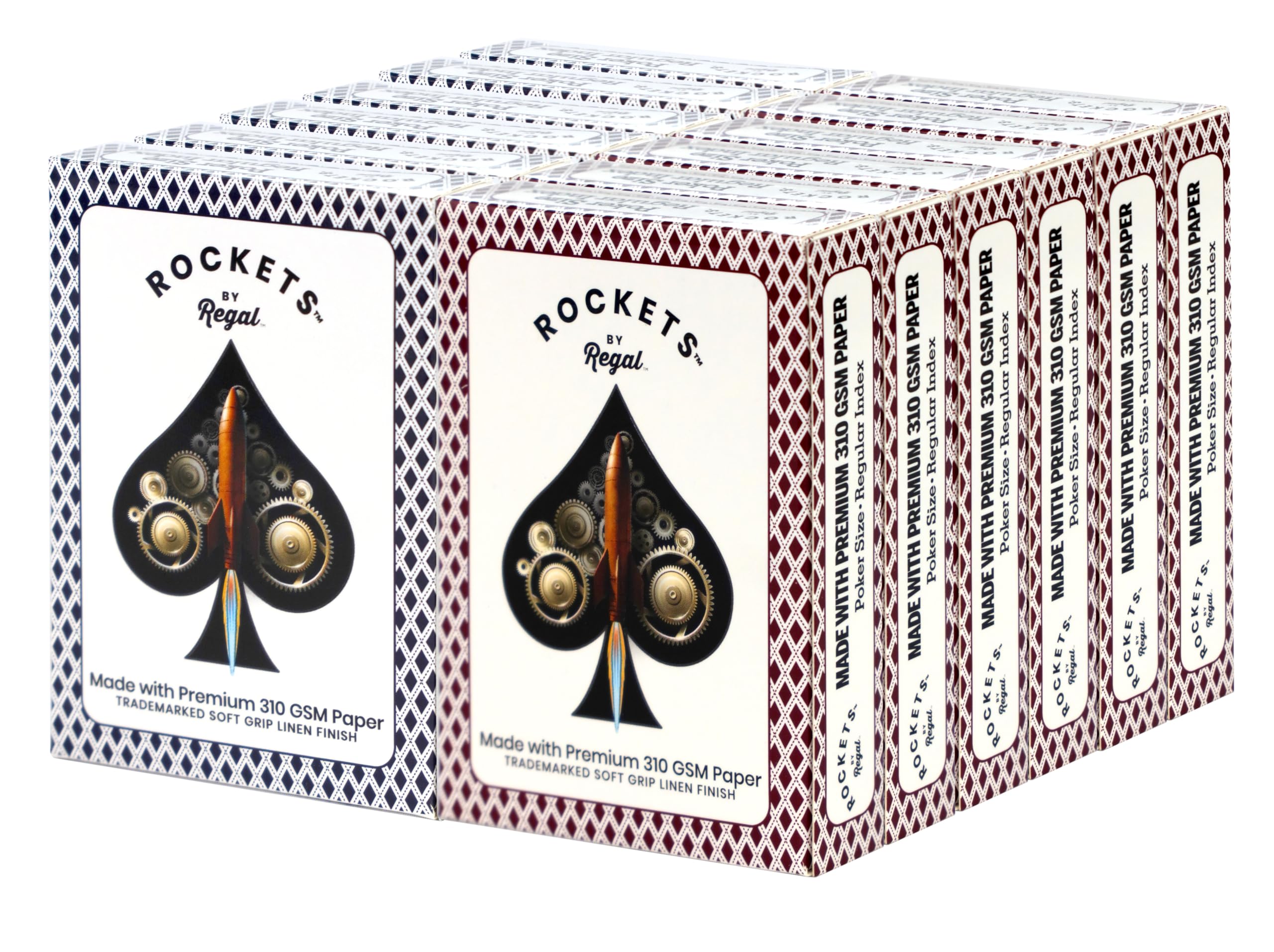 Photo 1 of ********1 DECK****Regal Games [12 Decks] Rockets Bulk Playing Cards Set for Adults & Professionals - 310 GSM Linen Finish - Poker Cards for Blackjack, Euchre, Canasta - Casino Grade, Travel & Game Night Cards