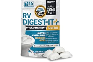 Unique RV Digest-It Ultra Drop-In Pods RV Tank Treatment, 16 Count | Strong odor control & fast waste/toilet paper digestion; premeasured routine RV holding tank treatment