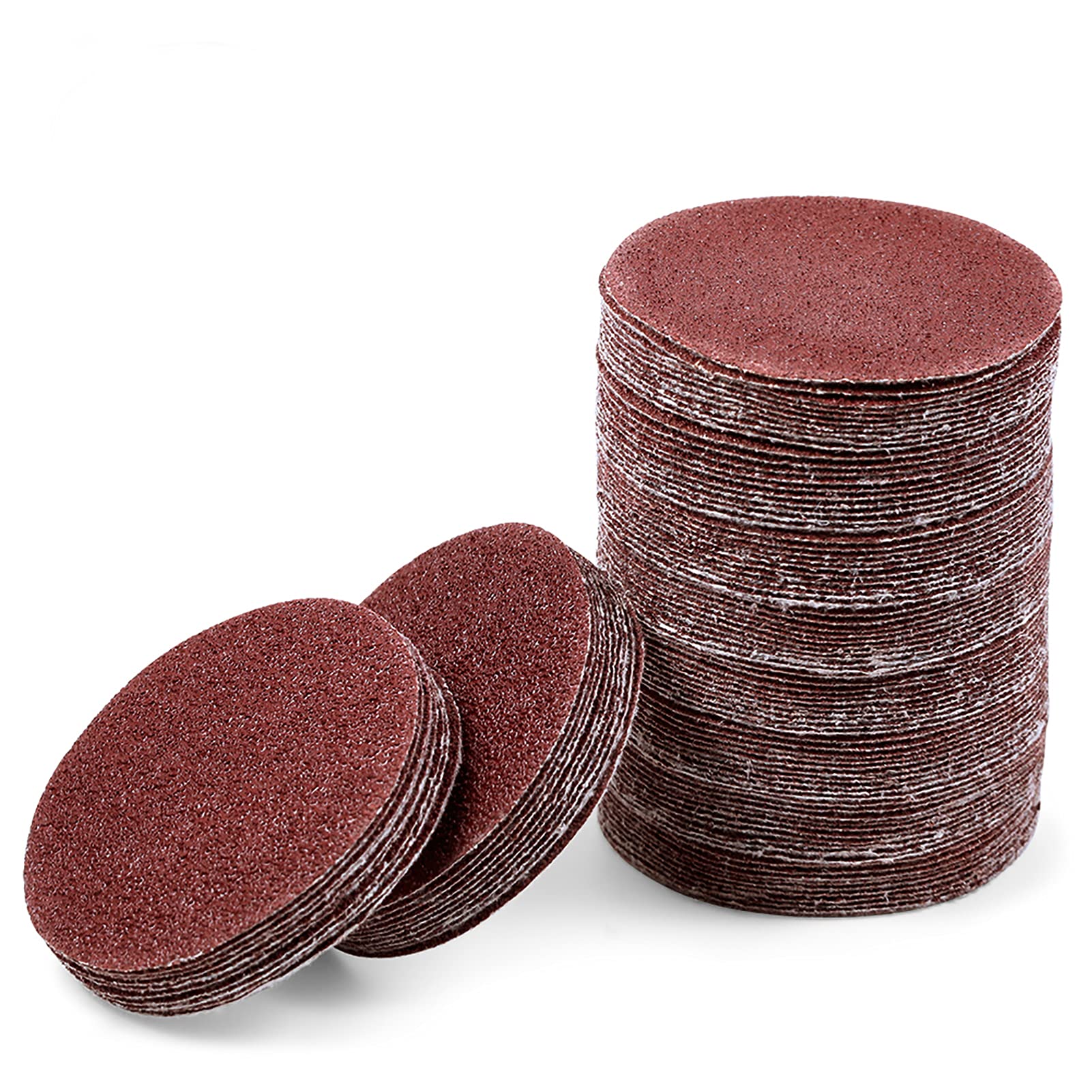 LEONTOOL Sanding Discs 3 Inch 40 Grit Hook and Loop Sandpaper 100Pcs Sanding Pad NO-Hole Aluminum Oxide Random Orbital Sander