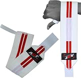 AQF Power Weight Lifting Wrist Wraps Pair 3in x 13in Supports view 2