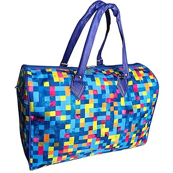 RangTeq Synthetic Waterproof Printed Foldable Multicolour Duffle Organizer Bag