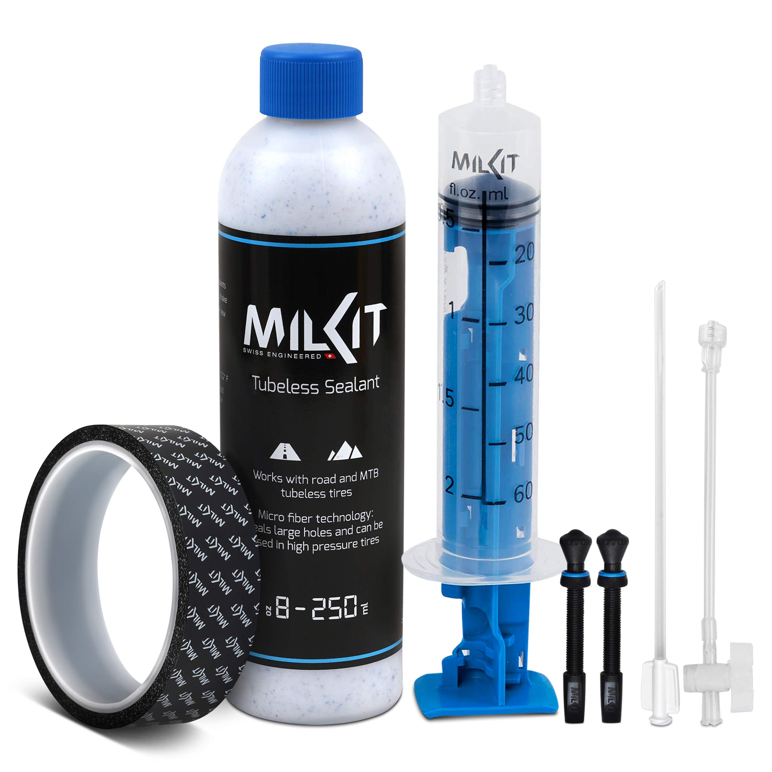 milKit Tubeless conversion kit with 45 mm valves - 25 mm tape