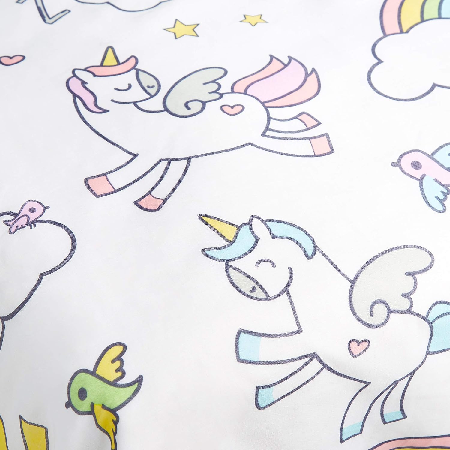 Zappi Co Unicorn Single Bed Duvet Cover Set Includes Duvet Cover (200x135 cm) and Pillowcase (48 x 74 cm) - Image 3