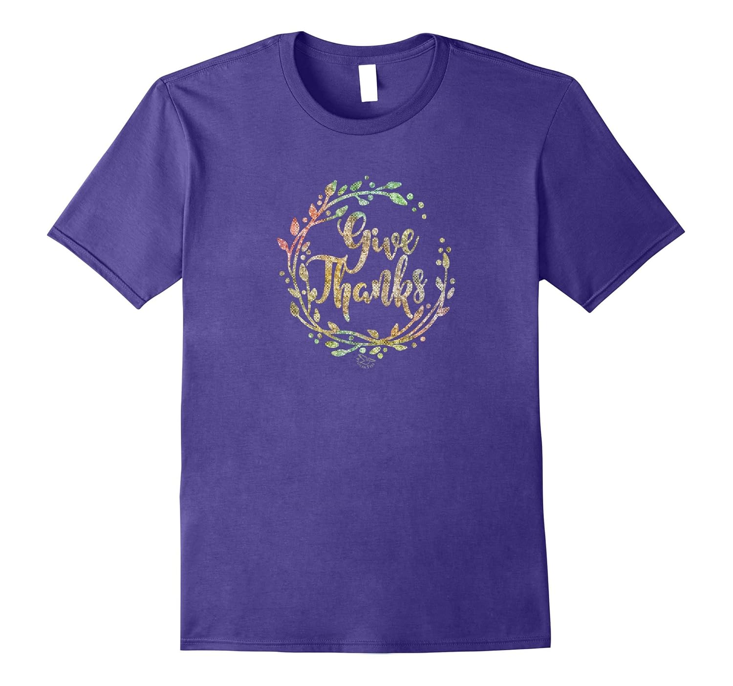 Give Thanks T-shirt | Cute Thanksgiving Wreath Shirt-Rose