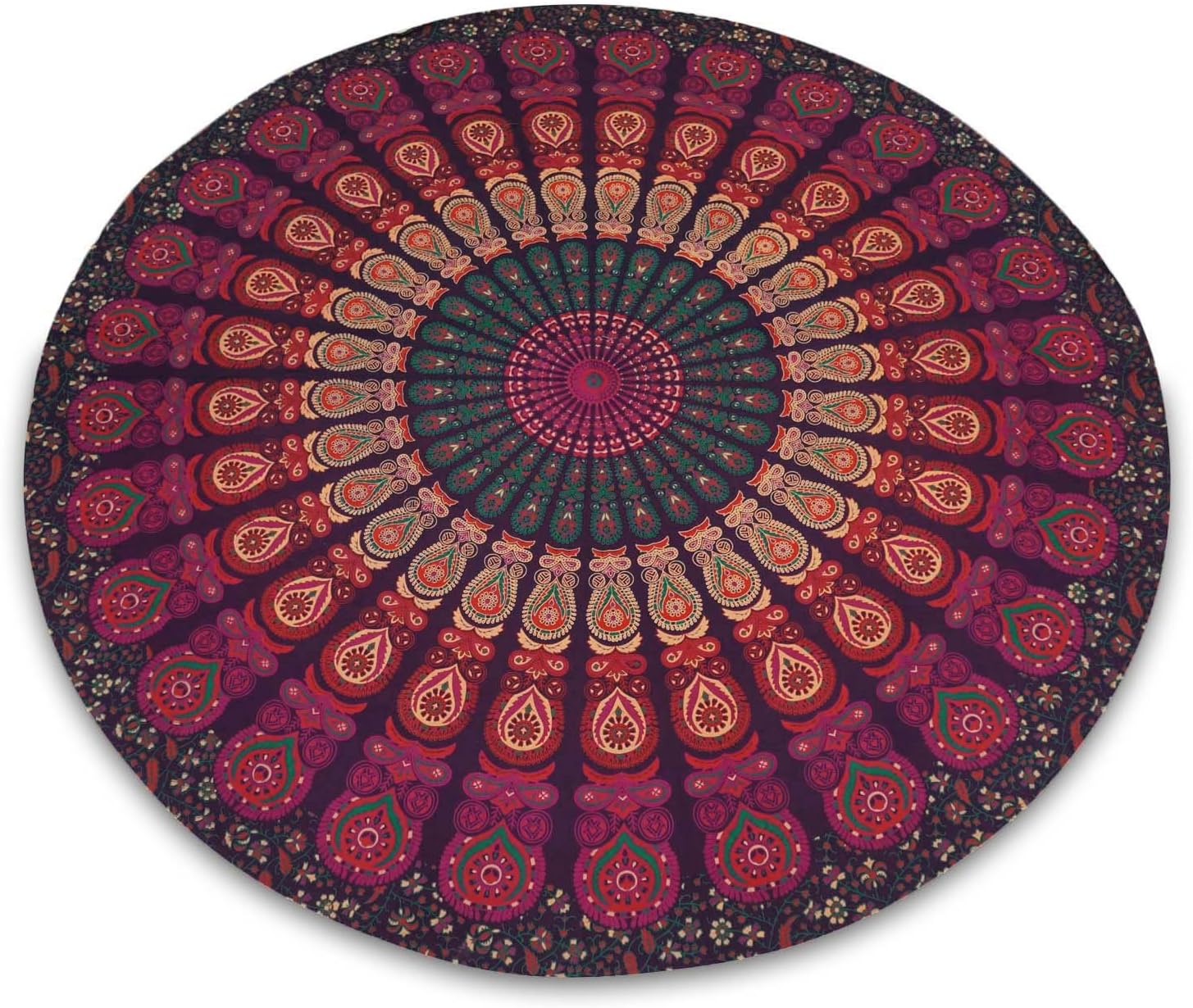 Mandala Indian Round Tapestry Table Cloth Hippie Beach Throw Yoga Mat 80" Diameter