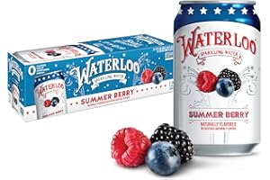 Waterloo Sparkling Water, Summer Berry Naturally Flavored, 12 Fl Oz Cans (Pack of 12) – Zero Calories and Zero Sugar or Sweeteners