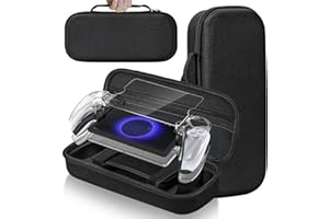 FEGLIEA PS5-Portal-Case-Playstation-Accessoris, Carry Case for Playstation 5 Portal remote player, 5 in 1 Accessories Set Compatible with PS5 Portal, Hard EVE PS5 Portal Shell,Screen Protector, Crystal Case,Thumb Grips