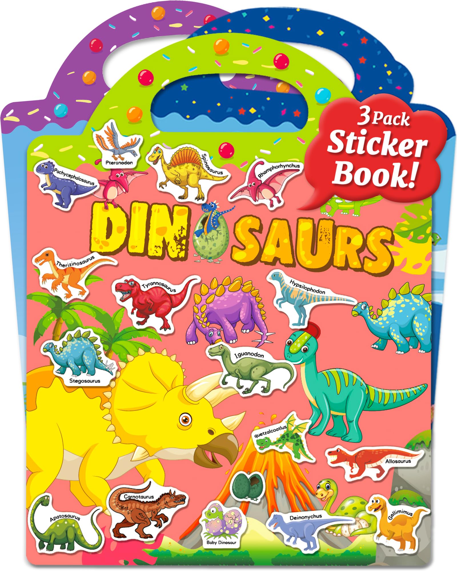 Photo 1 of Benresive Reusable Sticker Books for Kids 2-4, Sticker Books for Toddlers 1-3 2-4, Toddler Travel Toys Activities Crafts Gifts - Ocean, Fairy and Dinosaur