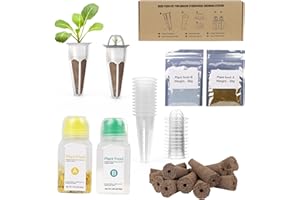 GROWELL Hydroponic Seed Pods Kit, Grow Anything Kit with 12 Grow Sponges, 12 Grow Baskets, 4 A+B Hydroponics Nutrients, 12 Grow Domes, Hydroponics Garden Accessories