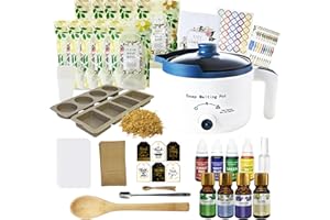 PIUH Soap Melter with Soap Making Supplies Kit,DIY Soap Making Kits Includes Soap Melter, 5lb Soap Base,Essencial Oils,Silicone Molds & Spoons,Dry Flower and Dyestuffs for Adults Kids DIY Soap Craft