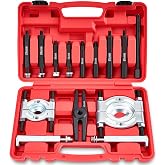 KOOPOOL 14Pcs Bearing Puller Set &ndash; Separator &amp; Splitter Kit | 14pc bearing separator &amp; puller kit. 5-ton capacity. 2" and 3" jaws. Pinion bearing &amp; wheel removal tool. Red finish