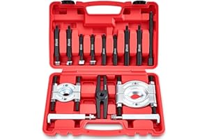 KOOPOOL Bearing Puller and Splitter Kit, Separator and Puller Set, Pinion Bearing Puller and Wheel Removal Tool, 5 Ton Capacity Bearing Separator with 2’’ and 3’’ Bearing Separator Jaws, 14Pcs