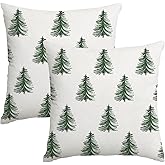 Artmag Christmas Pillow Covers 16x16 Inch Set of 2 Decorative Xmas Tree Green Throw Pillow Covers for Winter Holiday Decoration Coach Sofa Living Room