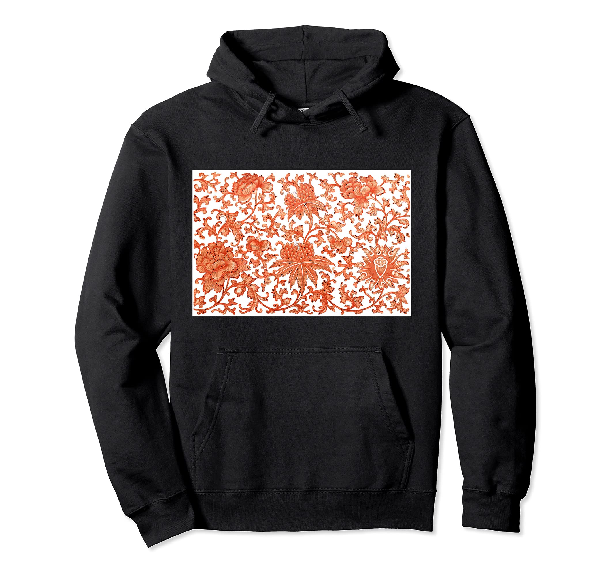 China Vase Floral Flower Pattern Chinese Design Pullover Hoodie