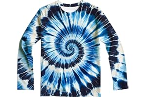 DMPROD Kids Tie Dye Sun Protection Shirt UPF 50+ Long Sleeve Rash Guard Swim Shirts for Boys Girls