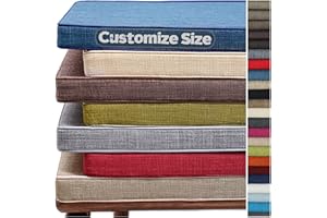 Custom Size Chair Pads, Bench Cushion, Bay Window Seat Cushion, seat Cushion for Indoor Outdoor Patio Use, Double Piping Desi