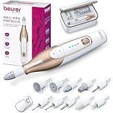 Beurer MP64 Nail Drill Kit, Cordless Electric Nail File with 10 Attachments and LED Light, Electric Manicure Set with Adjustable Speed, E-File for Manicure and Pedicure, with Storage Case
