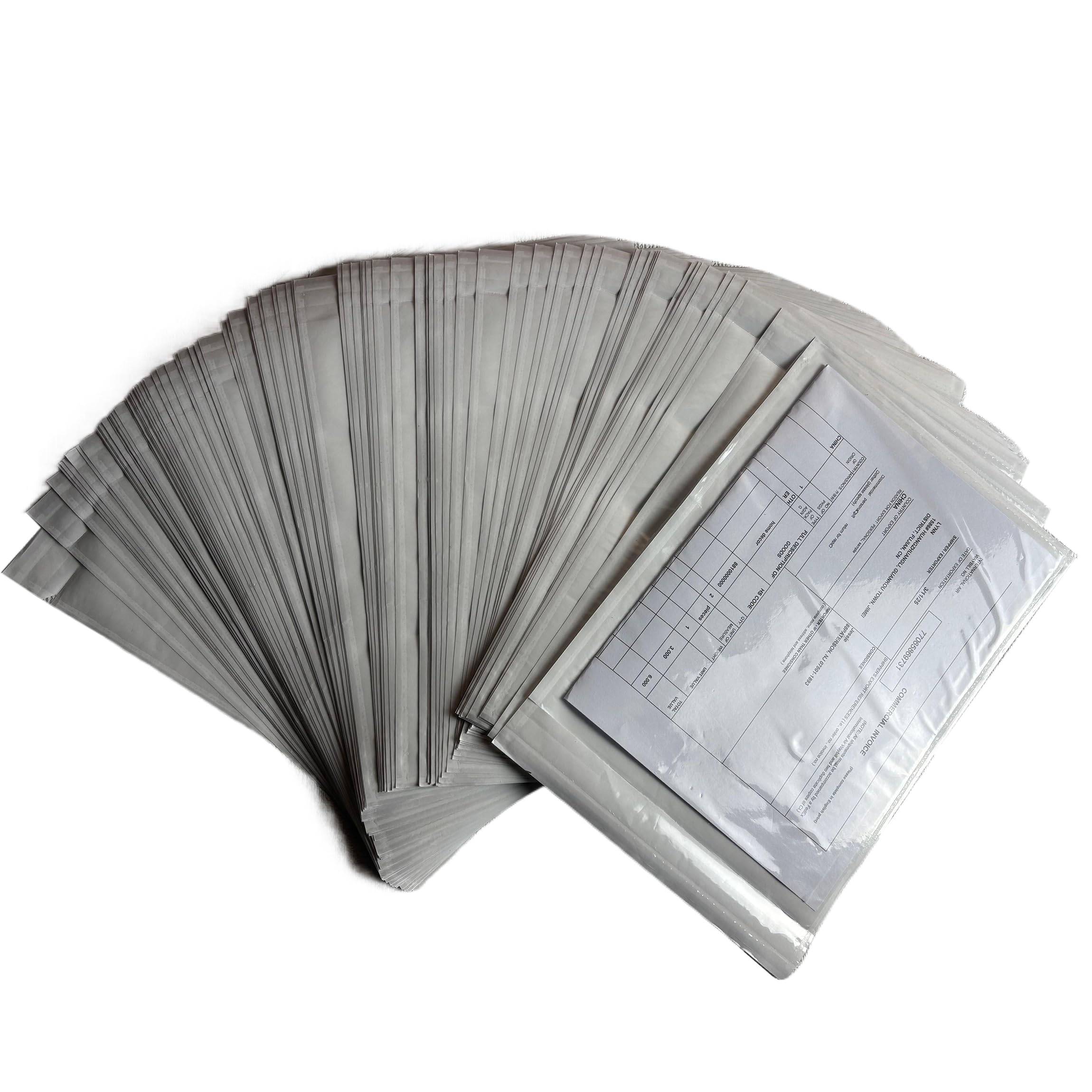 Photo 1 of 100 Pack Packing List Envelopes, 6.7 x 10 inches, Clear Self-Adhesive Shipping Labels Sleeves/Pouches