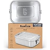 Bambaw Stainless Steel Bento Box 27 oz, Metal Lunch Box with Compartments, Leakproof Stainless Steel Lunch Container, BPA free Dishwasher Safe Metal Lunchbox