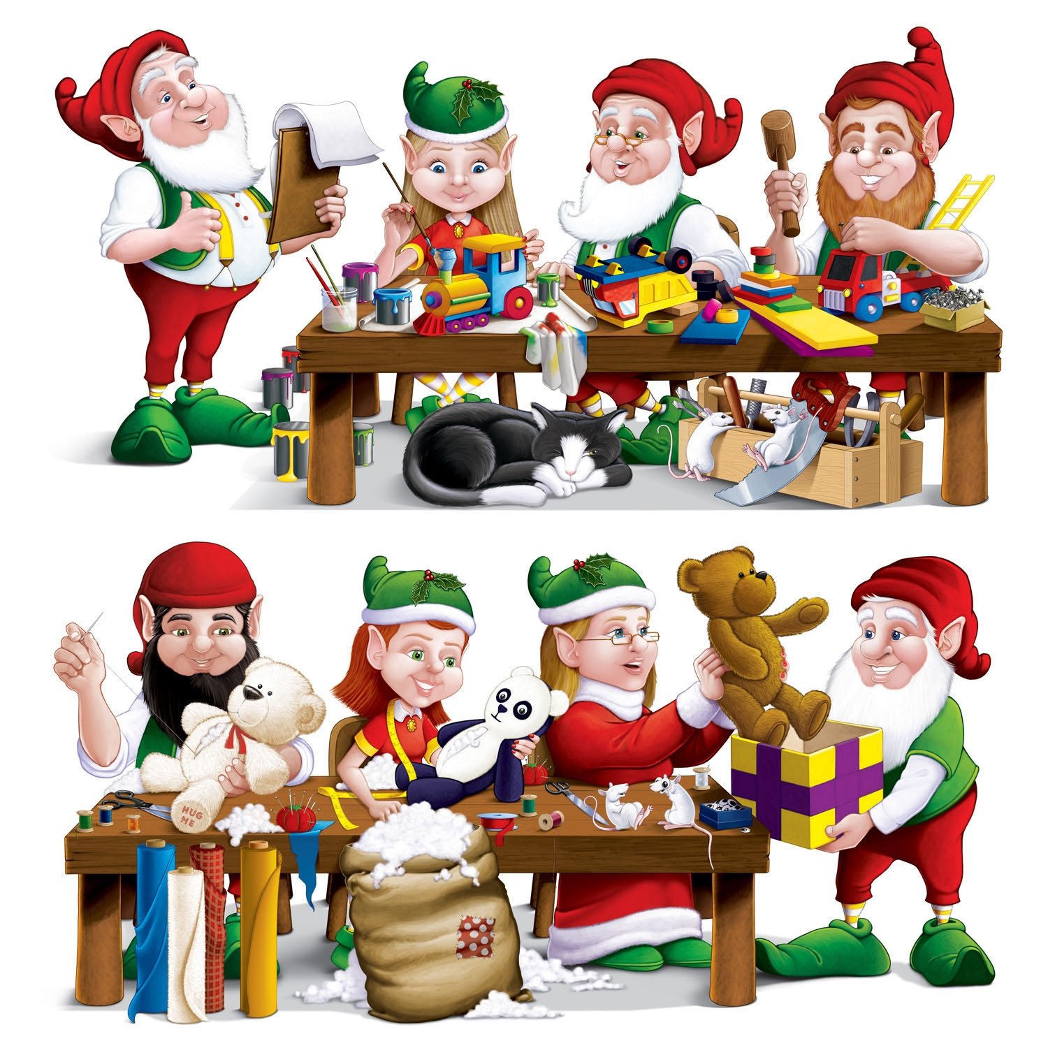 Beistle 20217 Printed Santa's Workshop Props, 31.5" to 5' 3.5", 2 Pieces in Package