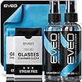 EVEO Eyeglass Cleaner Spray - Glasses Cleaner No Streaks Technology & Microfiber Cleaning Cloth - Glasses Cleaning Kit, Eye G