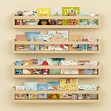 Onlysky Set of 4 Wall Mounted Kid's Bookshelf Wooden Floating Nursery Shelves view 1