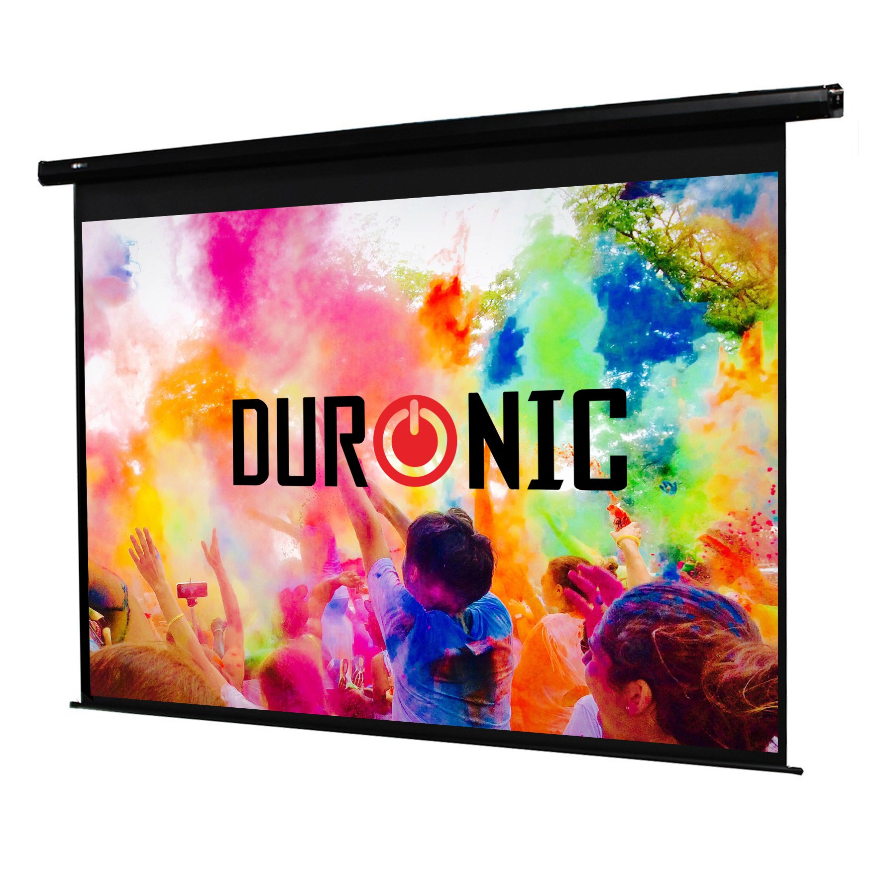 Duronic Electric Projector Screen EPS70/43 Motorised Projection Screen 4:3 Ratio Wall & Ceiling Mountable 70” Movie Screen for Home Theatre, Classrooms & Office Work