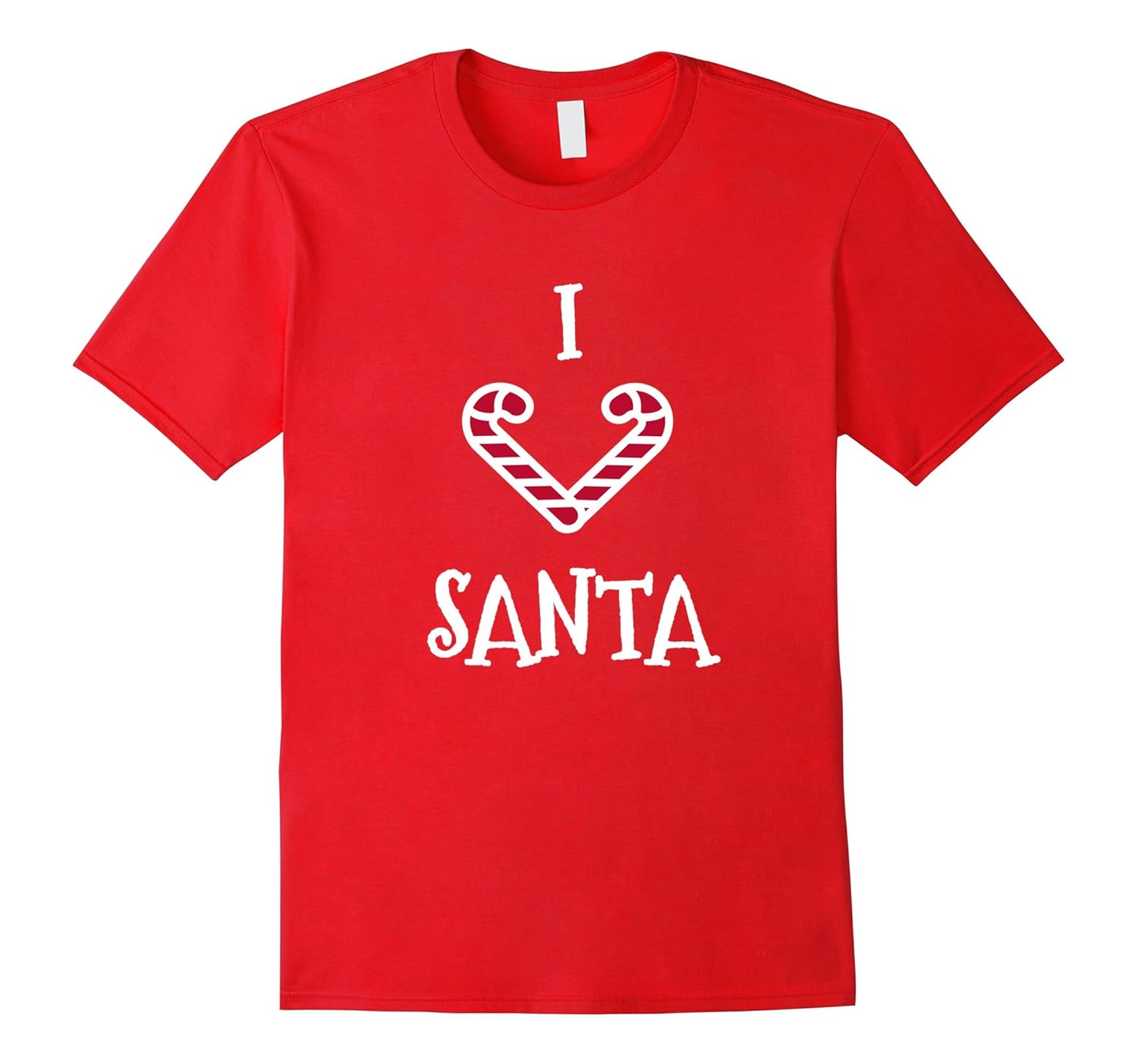 I Love Santa Christmas T-Shirt Funny With Candy Canes-ANZ