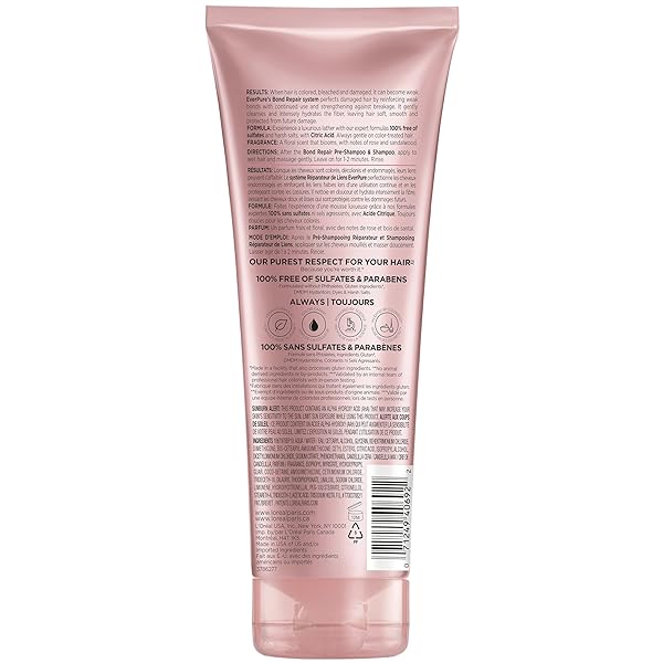 L’OREAL PARIS BONDING CONDITIONER FOR COLOR TREATED HAIR, STRENGTHEN AND REPAIRS WEAK HAIR BONDS, SULFATE FREE & VEGAN HAIR CARE, EVERPURE, 6.8 FL OZ
