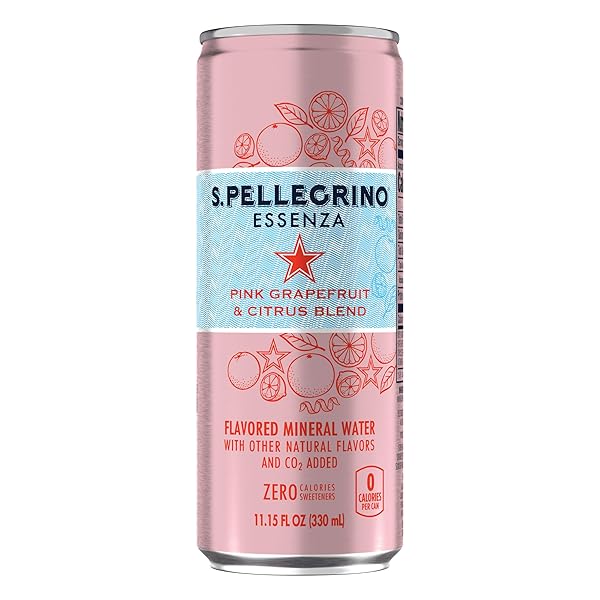 S.PELLEGRINO ESSENZA PINK GRAPEFRUIT & CITRUS FLAVORED MINERAL WATER, 11.15 FL OZ. CANS (8 PACK), 11.15 FL OZ (PACK OF 8)
