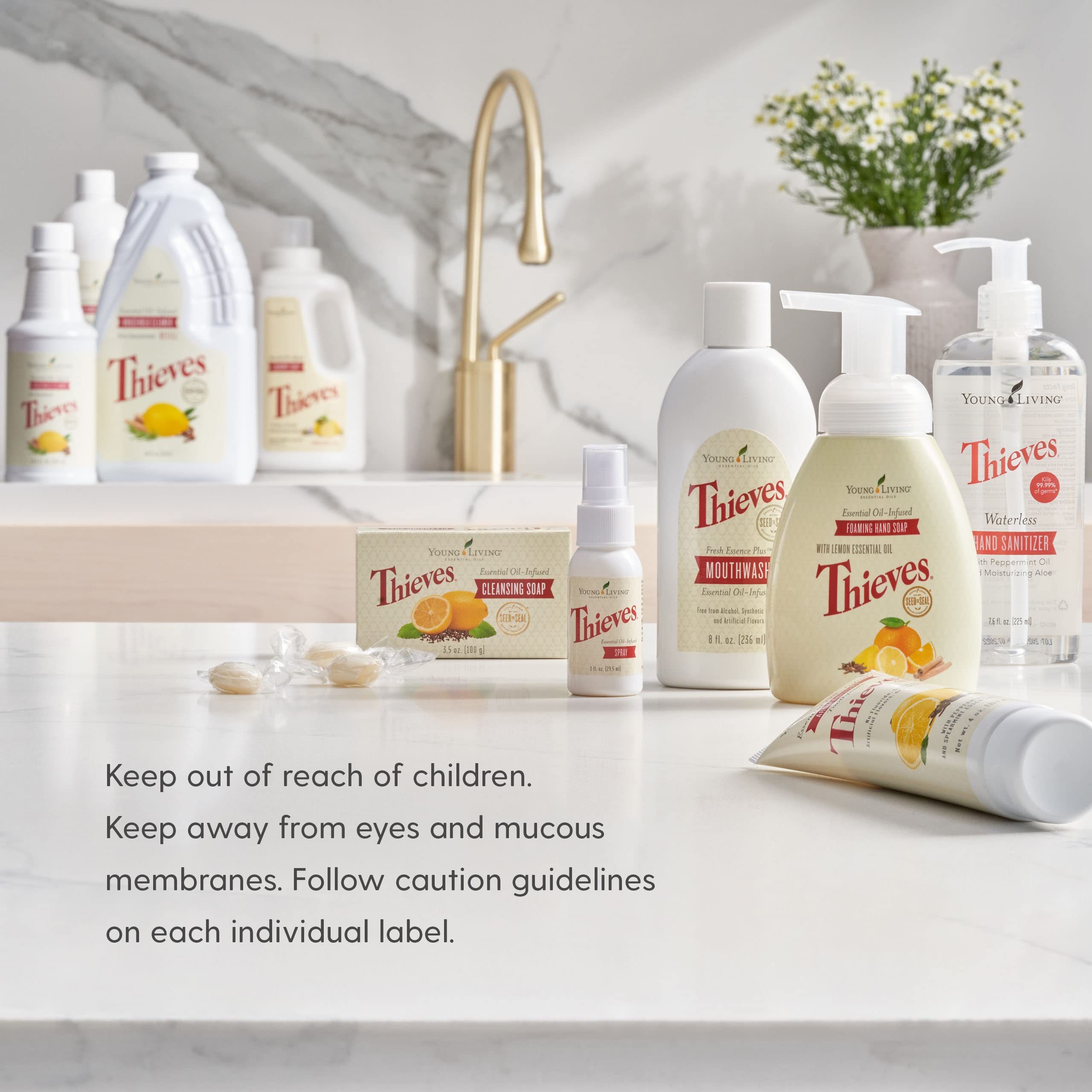 Young Living Thieves Hard Lozenges, 30 ct | Sugar-Free Relief for Dry Mouth & Sore Throat | Clove, Lemon, Peppermint Essential Oils | Gentle on Stomach