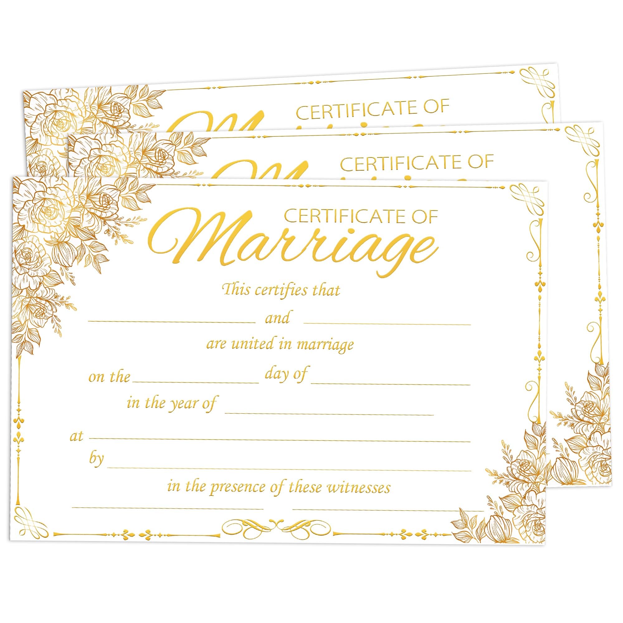 30 Pack Marriage Certificates with Gold Foil Edges 8.5x11 Inch-Blank Wedding Certificate Expecting Marriage Proposals for Wedding Ceremony