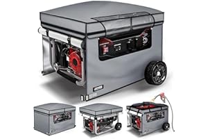 GUYISS Extra Heavy Duty Bracket Generator Cover. Generator Covers While Running. Vaulted Top Design Without Water Accumulation, 32x24x24 inches, 19mm Metal Tubing, Extra Heavy Duty Waterproof Tarp, Gray.