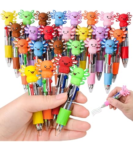 Amazon.com: LiYiQ 24 Pcs Axolotl Multicolor Pen in One Cartoon