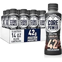 Core Power Elite High Protein Shakes (42g), Chocolate, Ready to Drink for Workout Recovery, 14 fl oz Bottles (12 Pack…