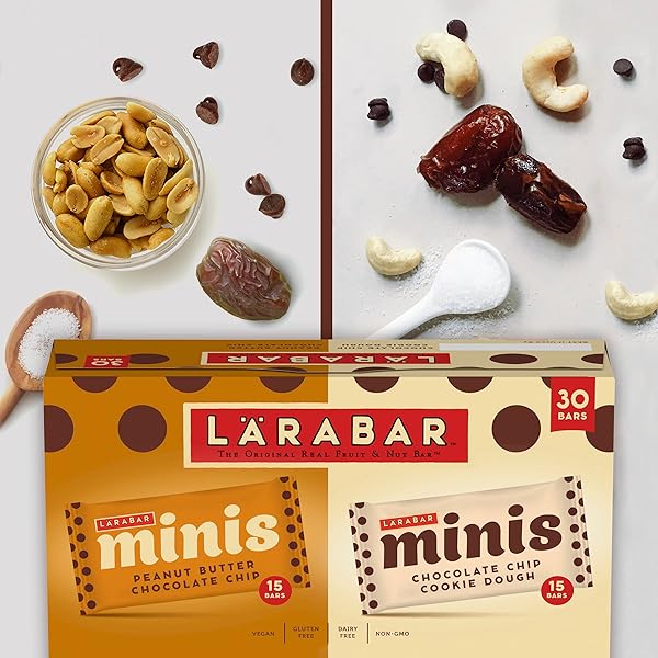 LARABAR MINIS CHOCOLATE BARS VARIETY PACK, GLUTEN FREE VEGAN FRUIT AND NUT BARS, 30 BARS, 23.4 OZ
