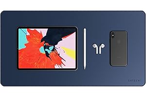 Satechi Eco-Leather Deskmate 23” x 12.2” - Desk Blotter & Protector - Safe for Lacquered & Varnished Wooden Surfaces (Blue)
