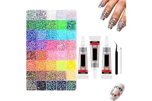 Resin Jelly Rhinestones,32000 Pcs 3mm Multicolor Flatback Rainbow Gems,32000 Pcs With B7000 Glue,Rhinestones Gems For Craftin