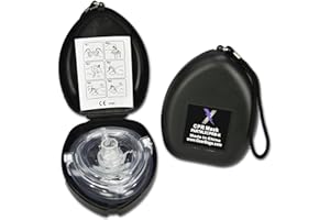 Lightning X Products Premium CPR Mask Face Shield With Valve & Tactical Black Hard Case