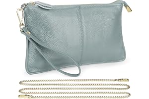Uromee Wristlet Wallet Clutch Purses for Women Genuine Leather Crossbody Bag Handbag with Detachable Shoulder Chain