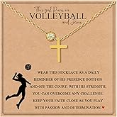JoycuFF 𝐕𝐨𝐥𝐥𝐞𝐲𝐛𝐚𝐥𝐥 𝐍𝐞𝐜𝐤𝐥𝐚𝐜𝐞 𝐆𝐢𝐟𝐭𝐬 for Teens Women, Cross Volleyball Stuff Neckalce Gifts for Team