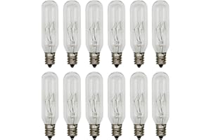 Creative Hobbies 25W T6 Incandescent Tubular Bulbs, 120V, E12 Candelabra Base, Clear Glass, Warm White for Chandeliers, Signs